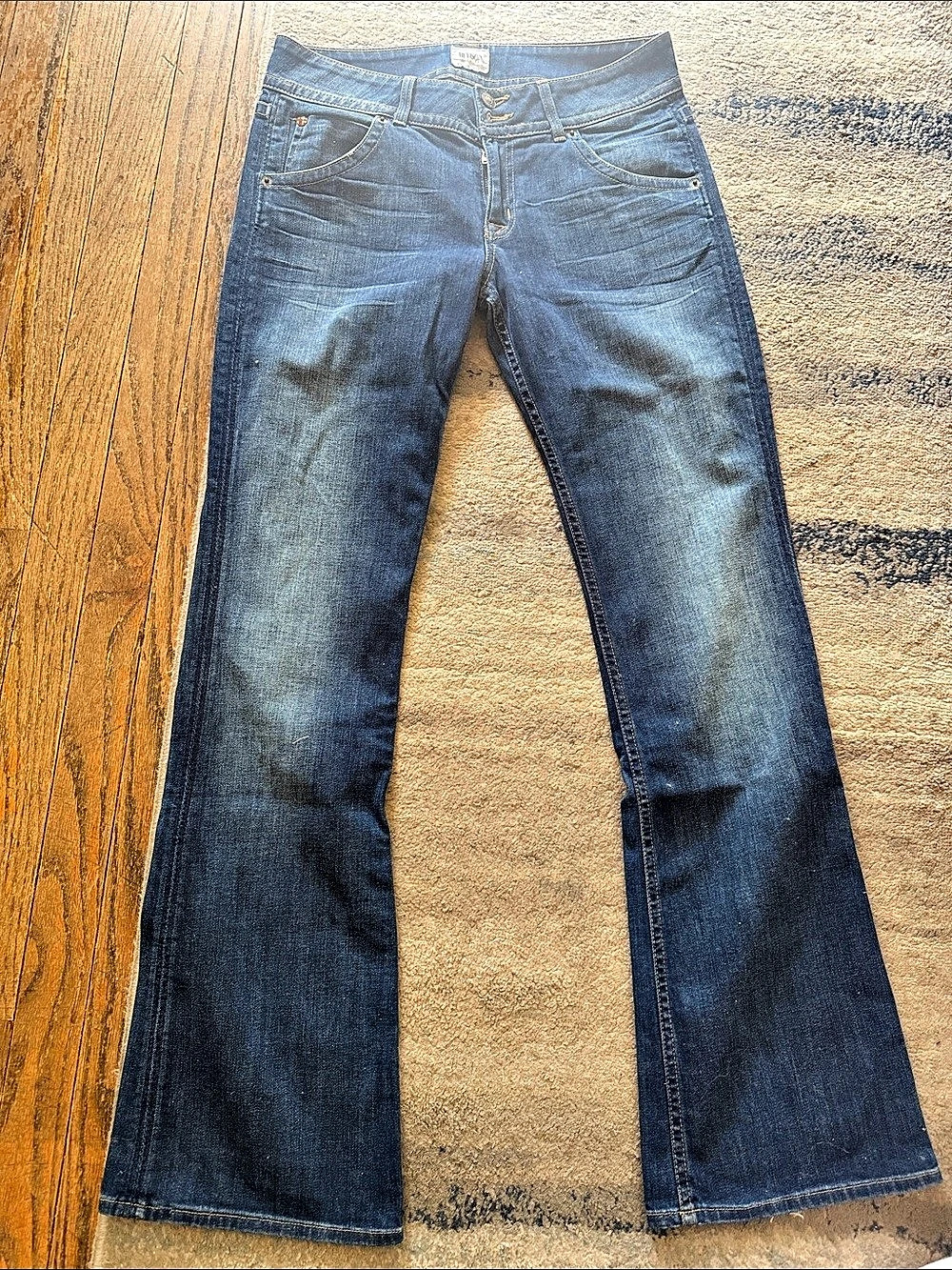 Hudson Signature Flap Pocket Bootcut Jeans Blue Waist 30